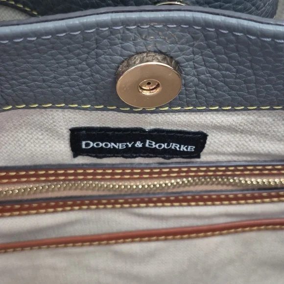 Dooney & Bourke Pebbled Grain Leather Barlow Satchel Charcoal Tote. Like New! - Picture 10 of 16